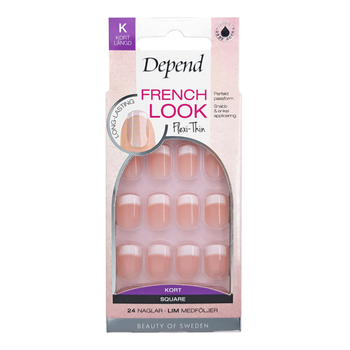 Depend French Look Square Design Nails 24 Pieces