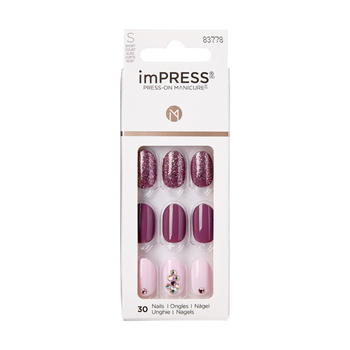 Kiss imPRESS Purple Glitter Nail Art 30 Pieces