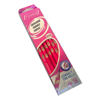 Lotus Super Dark Pink Triangle Pencils 12 Pieces
