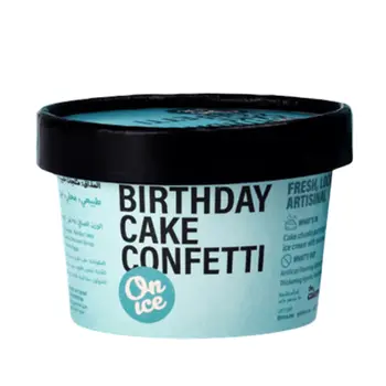 اون ايس على شكل كعكة عيد ميلاد كونفيتي ايس كريم 125مل