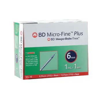 BD MicroFine+ Insulin Syringe 31g 100 Pack