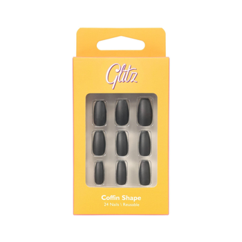 جليتز أظافر صناعية كوفين - 12 أسود مطفي 1عبوة