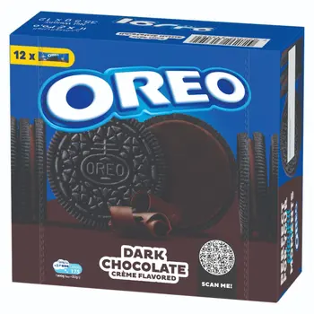 أوريو بسكويت بنكهة الشوكولاتة الداكنة عبوة قيمة 12×35.5جرام