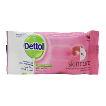 Dettol Pink Alcohol-Free Anti-Bacterial Wipes 10 Pieces
