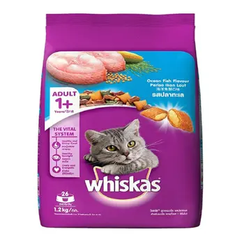 ويسكاس طعام قطط بنكهة السمك 1+ سنة 1.2كيلو