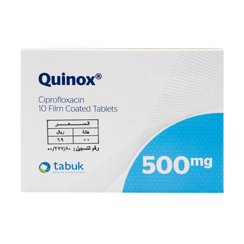 Quinox Ciprofloxacin 500mg Tablets 10 Count