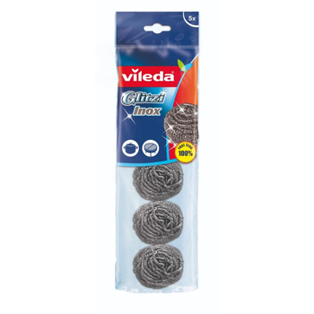 Vileda Glitzi Inox Silver Scourer Spiral 5 Pieces