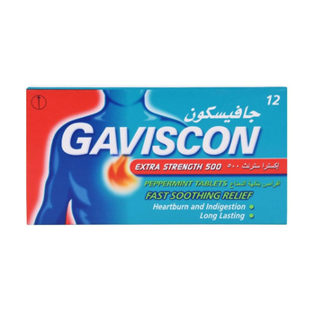 Gaviscon Extra Strength Peppermint Tablets 12 Count