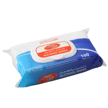 Home Mate 70% Isopropyl Alcohol Wipes 100 Pieces