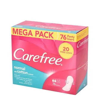 Carefree Cotton Feel Pantyliners with Aloe 76 Pieces