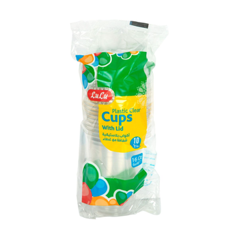 كوب بلاستيك بغطاء لولو