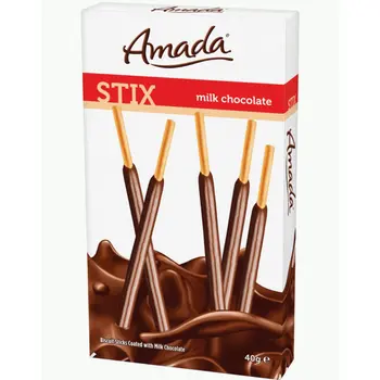 Amada Stix Milk Chocolate Biscuit Sticks 40g