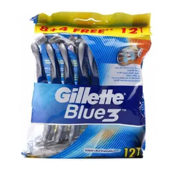 Gillette Blue Razors 3'S 12 Pieces