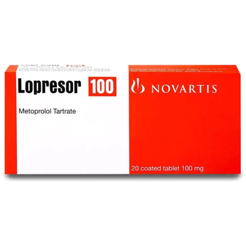 Novartis Metoprolol Tartrate Tablets 100mg 20 Count