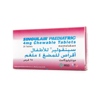 Singulair Paediatric Montelukast Chewable Tablets 28x4mg
