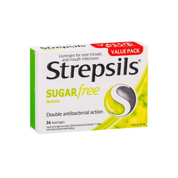 Strepsils Lemon Sugar-Free Lozenges 36 Pieces