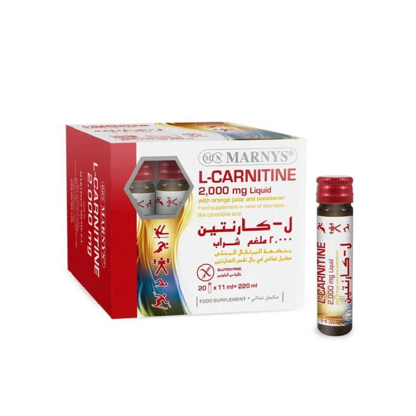 l carnitine with orange juice Buy MARNYS Orange Juice L-Carnitine Supplement 20x220ml in Saudi Arabia