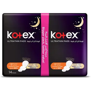 Kotex Ultra Thin Sanitary Pads with Wings 14 Pieces