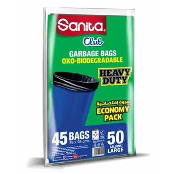 سانيتا كلوب أكياس نفايات سميكة كبيرة 50 جالون مقاس 76×95سم 45 فطعة