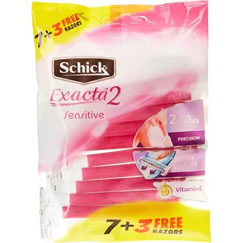 شيك اكزاكت 2 شفرات حلاقة للبشرة الحساسة للنساء 7 قطع + 3 هدية