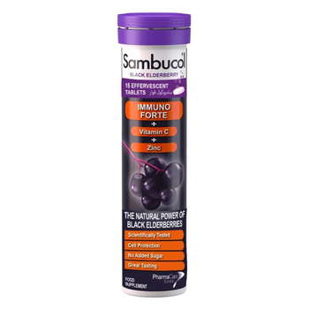 Sambucol Black Elderberry Effervescent Tablets 15 Count