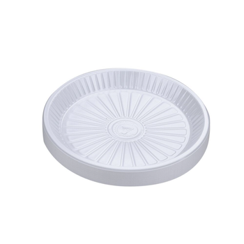 White Rounded Plastic Plates Medium 50 Pieces