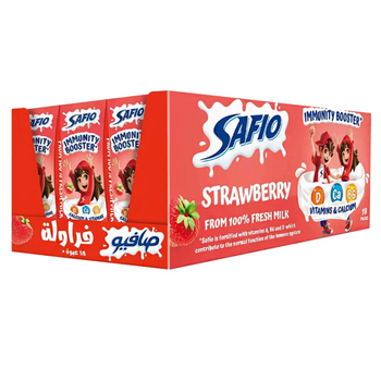 صافيو حليب بنكهة الفراولة 18×185مل