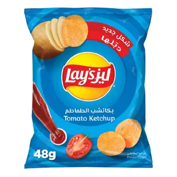 ليز رقائق البطاطس بكاتشب الطماطم 48جرام
