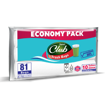 Sanita Club Biodegradable Trash Bags 81 Medium Bags