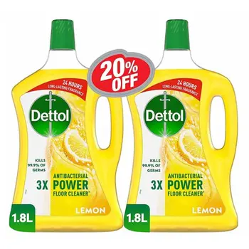 Dettol Lemon Antibacterial Floor Cleaner 2x1.8L