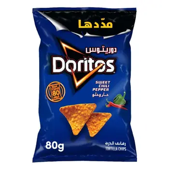 دوريتوس رقائق الذرة بنكهة الفلفل الحار والحلو 80جرام