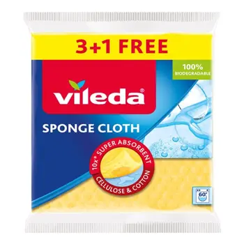 Vileda Biodegradable Sponge Cloth 4-Pack 40x60cm