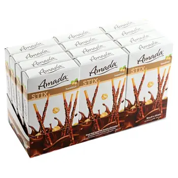 Amada Stix Hazelnut Biscuit Sticks 12x32g