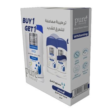 بيور بيوتي مزيل عرق ستيك لتفتيح البشرة اوريجينال 2قطعة