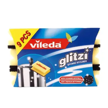 Vileda Glitzi Sponge Scourer with Cleaning Crystals 3 Pieces