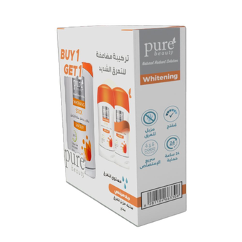 بيور بيوتي مزيل عرق ستيك ديف سيلكي مع تفتيح البشرة يحمي ويفتح البشرة 2قطعة