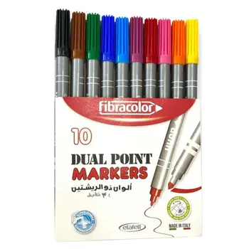 Fibracolor Super Washable Dual Point Markers 10 Pieces