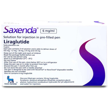 Novo Nordisk Saxenda Liraglutide Injection, 5x3ml