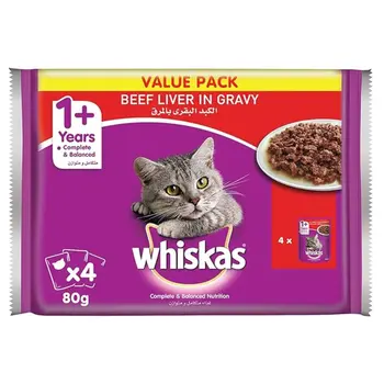 ويسكاس طعام قطط  كبد بقري4×80 جرام