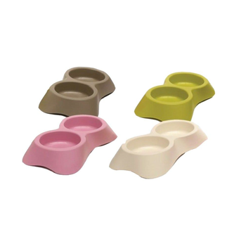Umm Abi Bergamo Double Plastic Pet Feeding Plate 0.6L