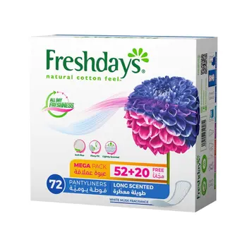 Freshdays Daily Comfort Long Pantyliners 72 Pieces