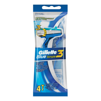 Gillette Blue Simple Men's Disposable Razors 4 Pieces