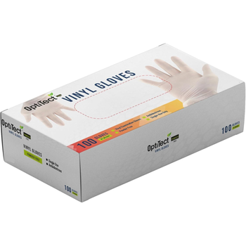 OptiTect Powder-Free Vinyl Gloves XL 100 Pieces