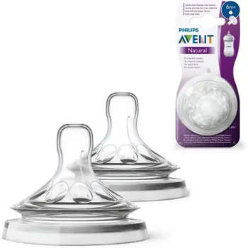 Avent Natural Nipple Teat 6+ Months 2 Pieces