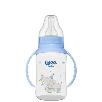 Wee Baby Blue Feeding Bottle with Handle 150ml