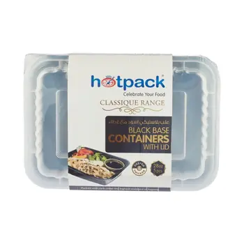 Hotpack Classique Black Microwavable Containers 5x28Oz