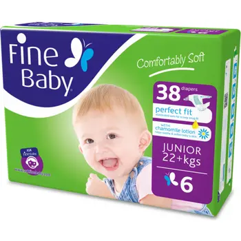 فاين حفاضات جونيور جامبو مقاس 6 38قطعة