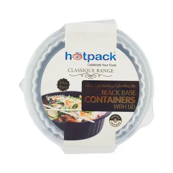 Hotpack Classique Microwavable Black Containers 5x32oz