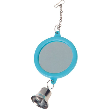Flamingo Bird Mirror with Bell Blue