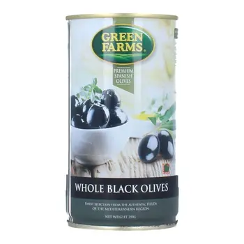Green Farms Premium Spanish Whole Black Olives 350g